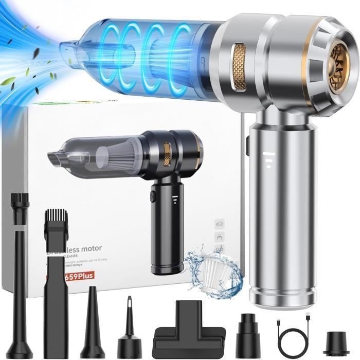 4-en-1 Aspirateur Voiture Puissant sans Fil - 16KPA Mini Aspirateur a Main sans Fil - 3 Niveaux Réglables - Aspirateur de Table