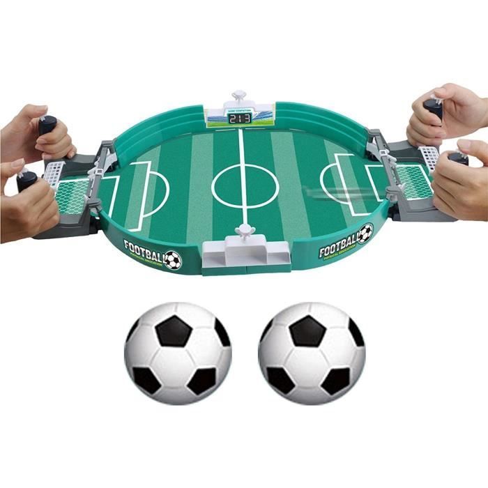 Mini Foosball Game with 2 Balls, Football Board Game, Tabletop Football Toy for Two, Gift for Children and Adults