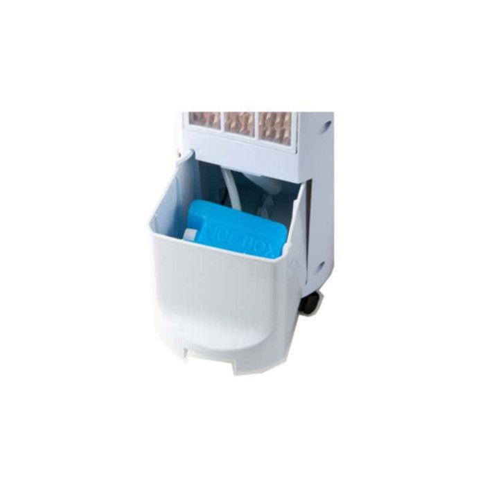 Enfriador de aire DOMO de 67 cm y 70 W, color blanco y negro.