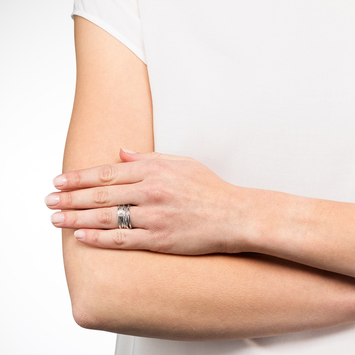 Heideman Bague Serpens blanc