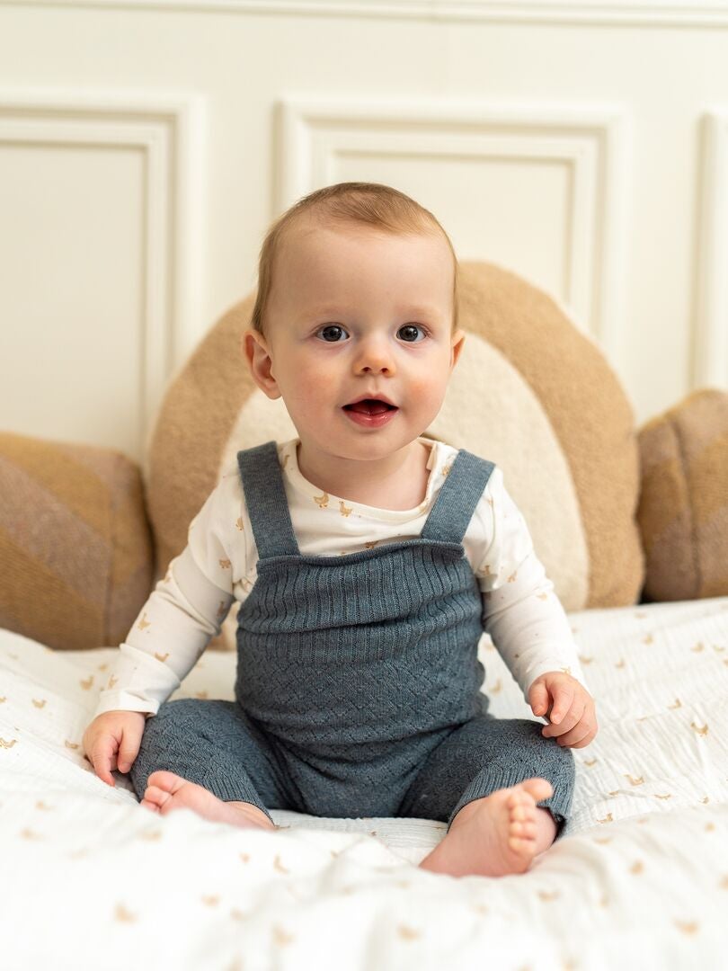Babyrompertje + tuinbroekje set - 2-delig - Beige