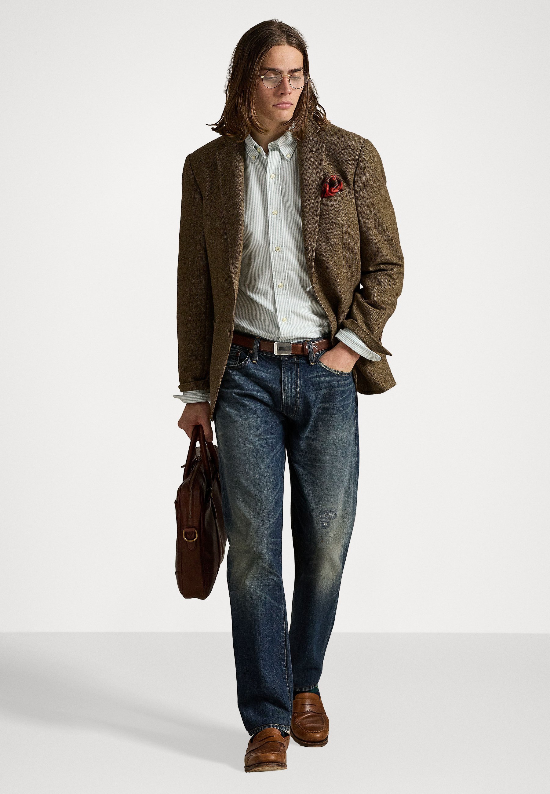 Polo Ralph Lauren CUSTOM FIT GESTREEPT OXFORD SHIRT - Shirt - lovat/wit