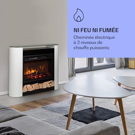 Chimenea eléctrica LED Klarstein Studio 10 Arc - 1800/900 W - Control remoto - Blanca