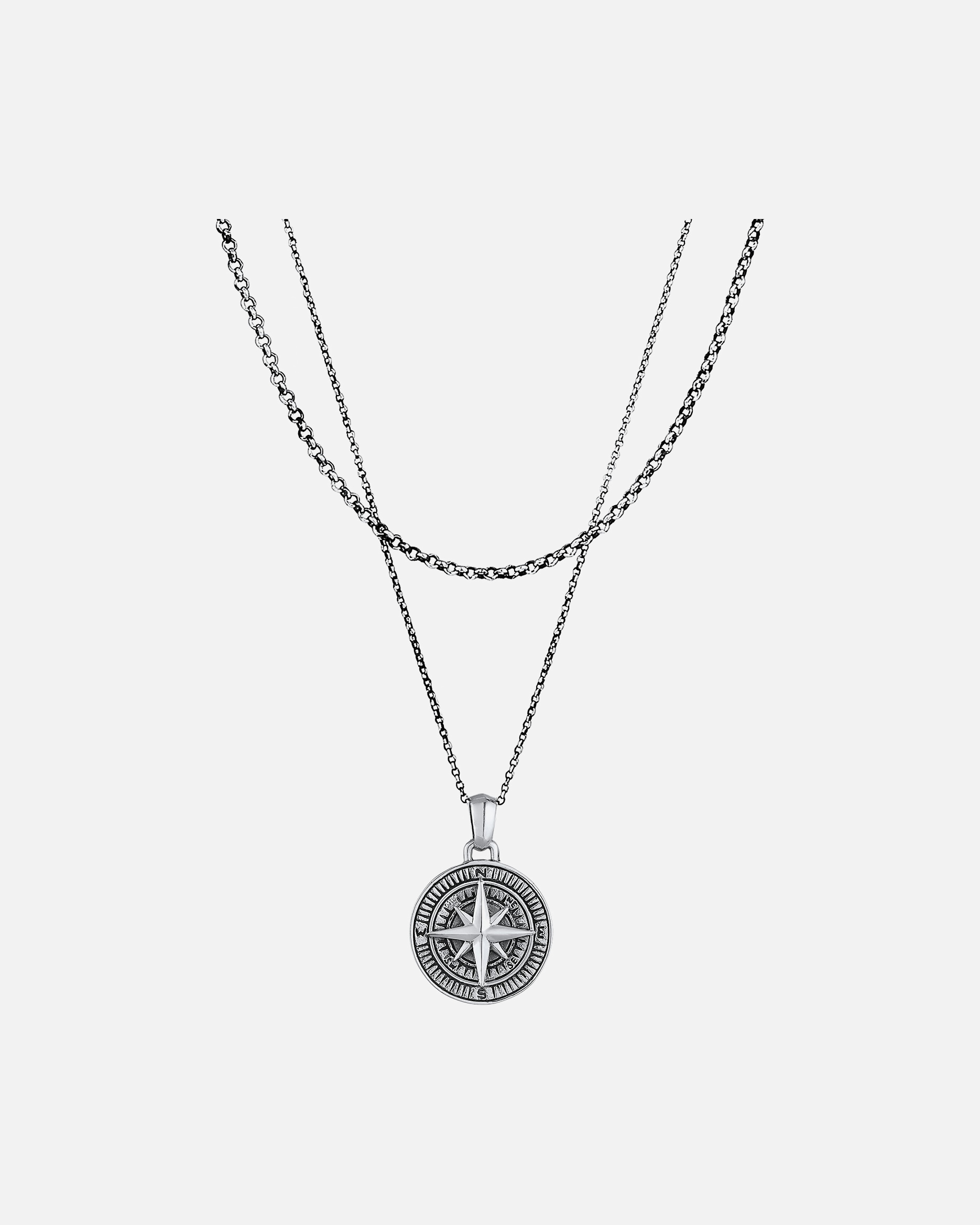 KUZZOI Hommes Couches Pendentif boussole en argent sterling 925