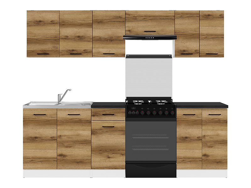 Komplet kuchenny Junona Line 240 cm dąb delano jasny  z blatem