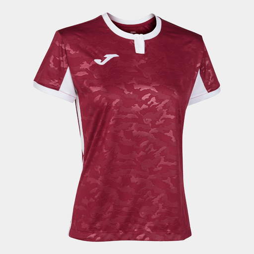 T-shirt à manches courtes Joma Toletum II bordeaux et blanc