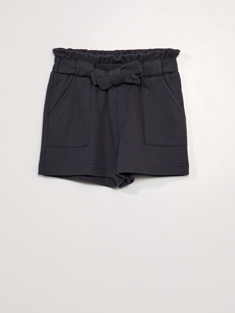 Fleece shorts - ZWART