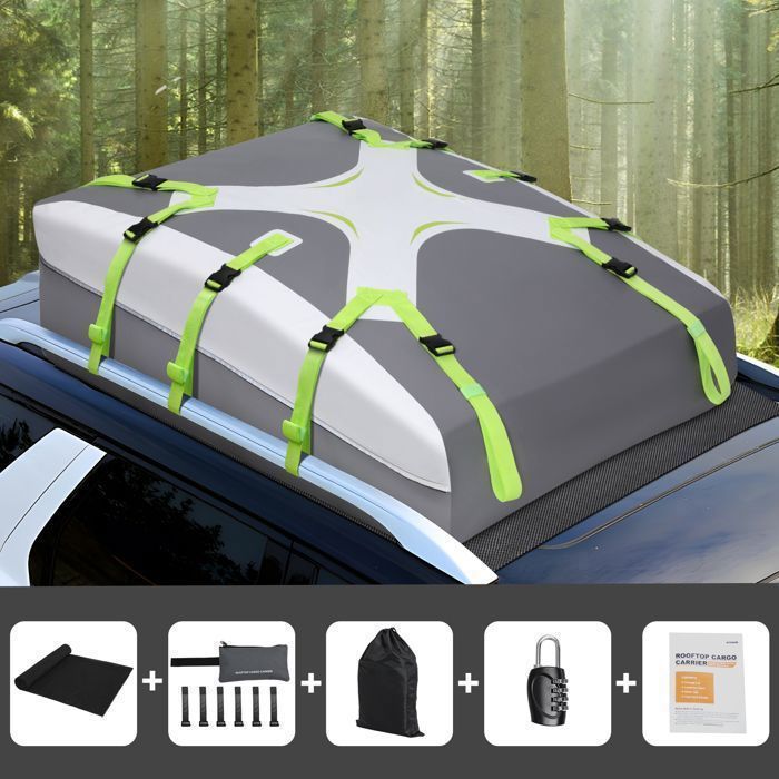 Sac de Toit Voiture - TOOLUCK, 580L/20 Pieds Cubes, Coffre De Toit de étanche pour Tous Les Véhicules avec/sans Galerie de Toit