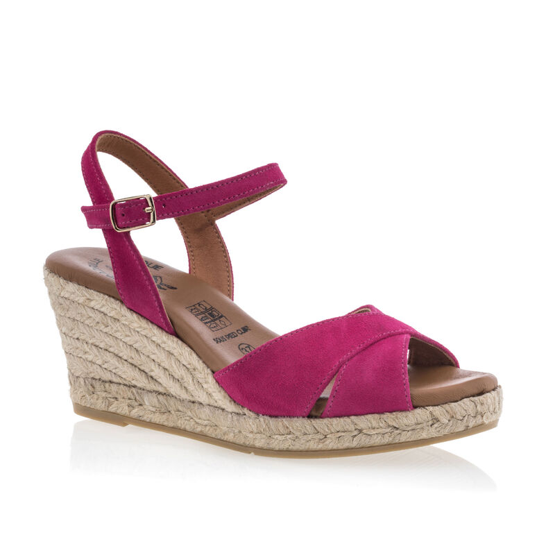 Rosa espadriller med tausåler til dame