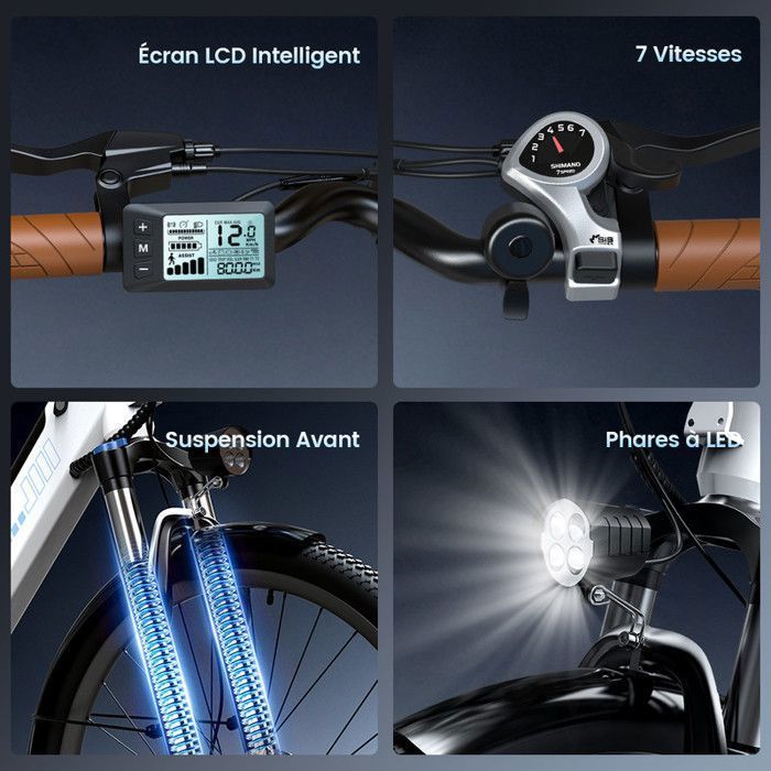 Vélo électrique UcityS, VTT Électrique Blanc 26