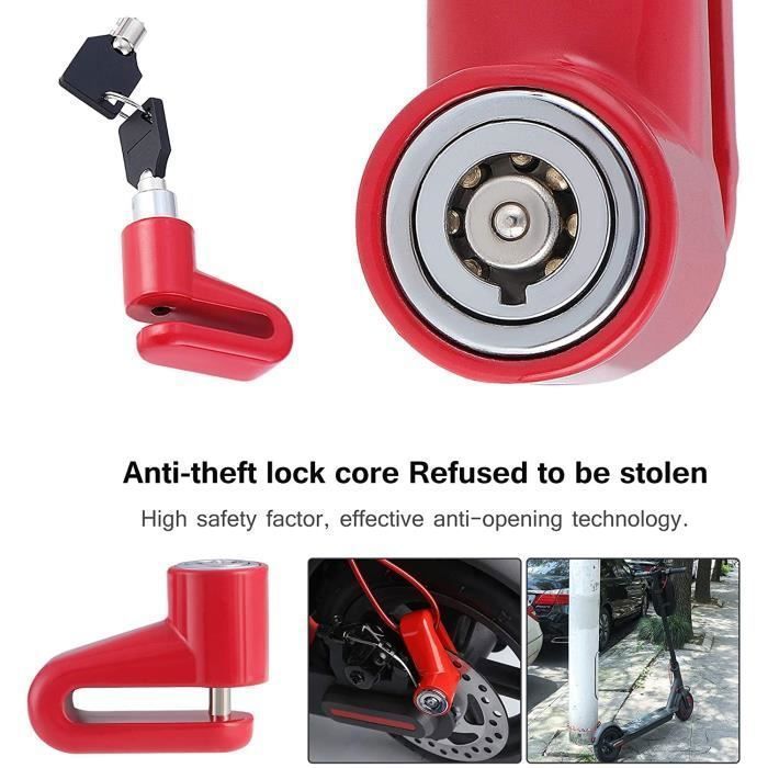 Candado antirrobo para scooter, motocicleta, bicicleta, candado de freno de disco con cable recordatorio para scooter eléctrico Xiaomi M365/Pro