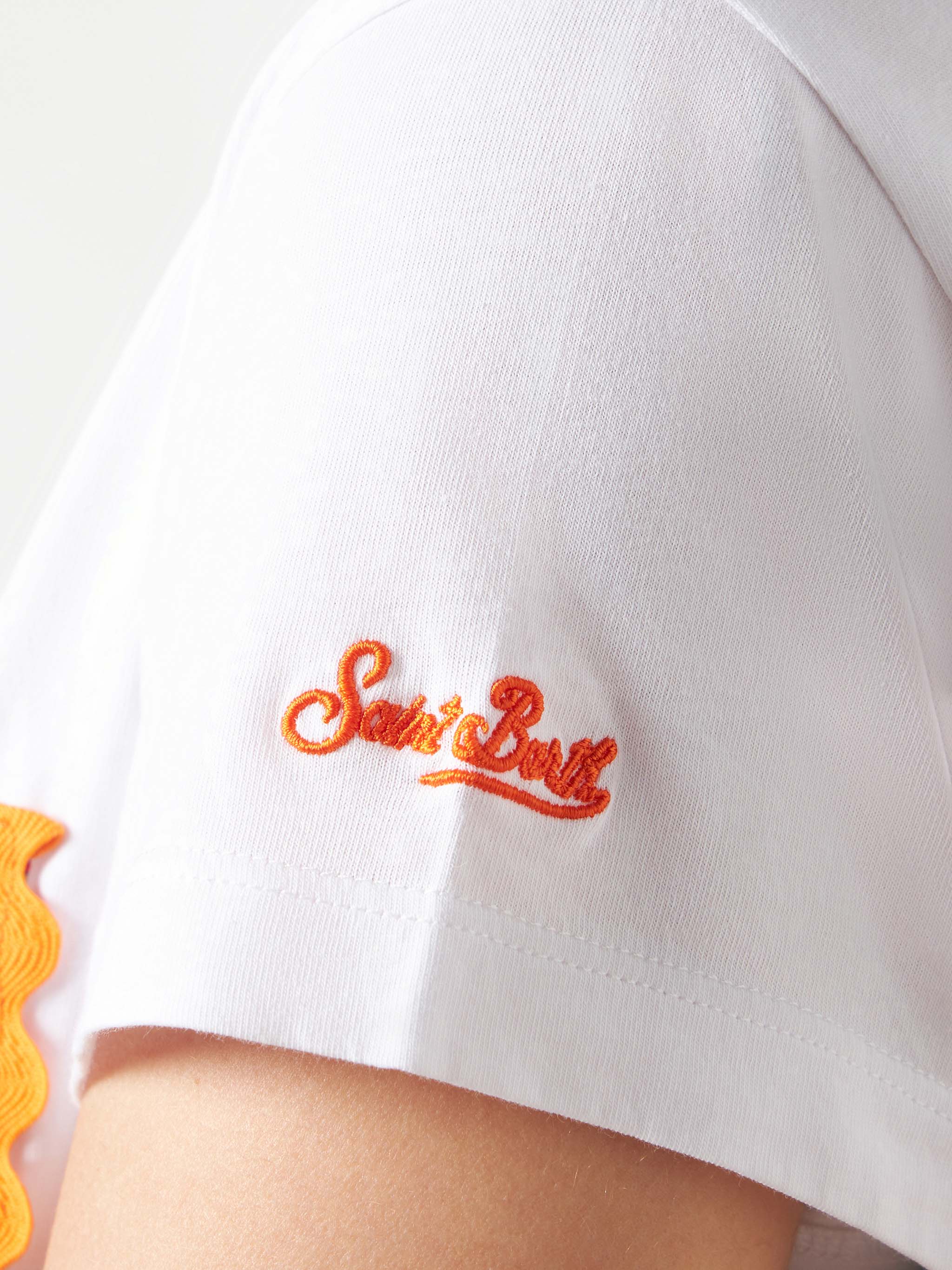 Dames katoenen T-shirt met zakje