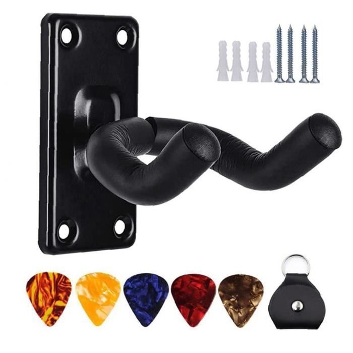 Suporte de parede para guitarra, suporte para exibição de violão e baixo com ganchos para pendurar (opcional).