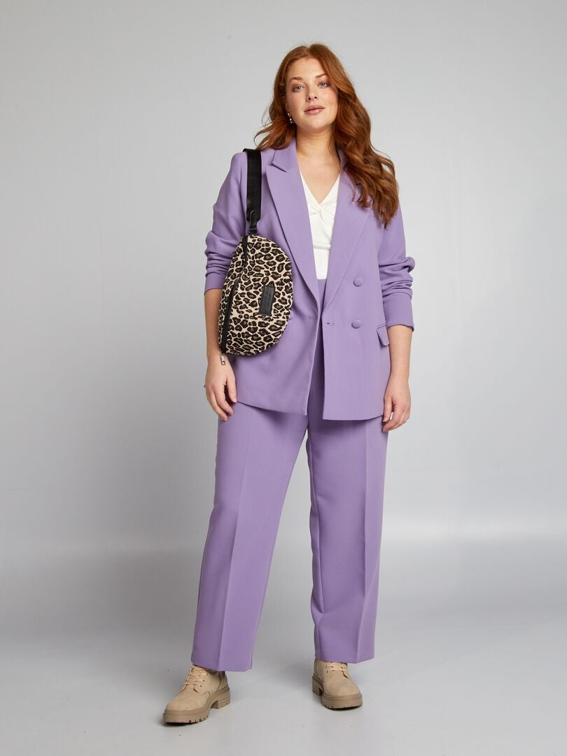Rechte broek met hoge taille - PAARS