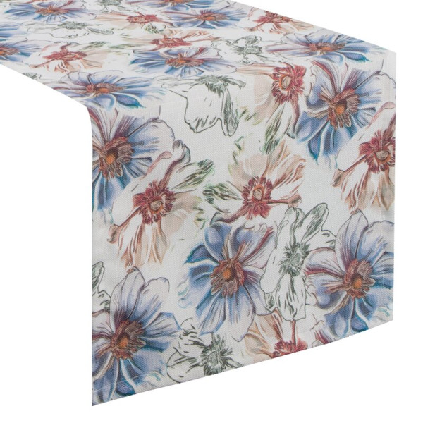 Obrus flore 40x180 cm niebieski