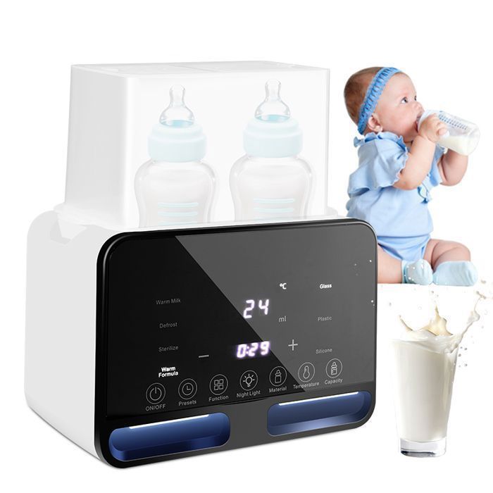 Chauffe-biberon 9 en 1 Pour Bébé sans BPA - Double Tasse - Chauffage rapide - Double Stérilisation à Vapeur - Décongélation