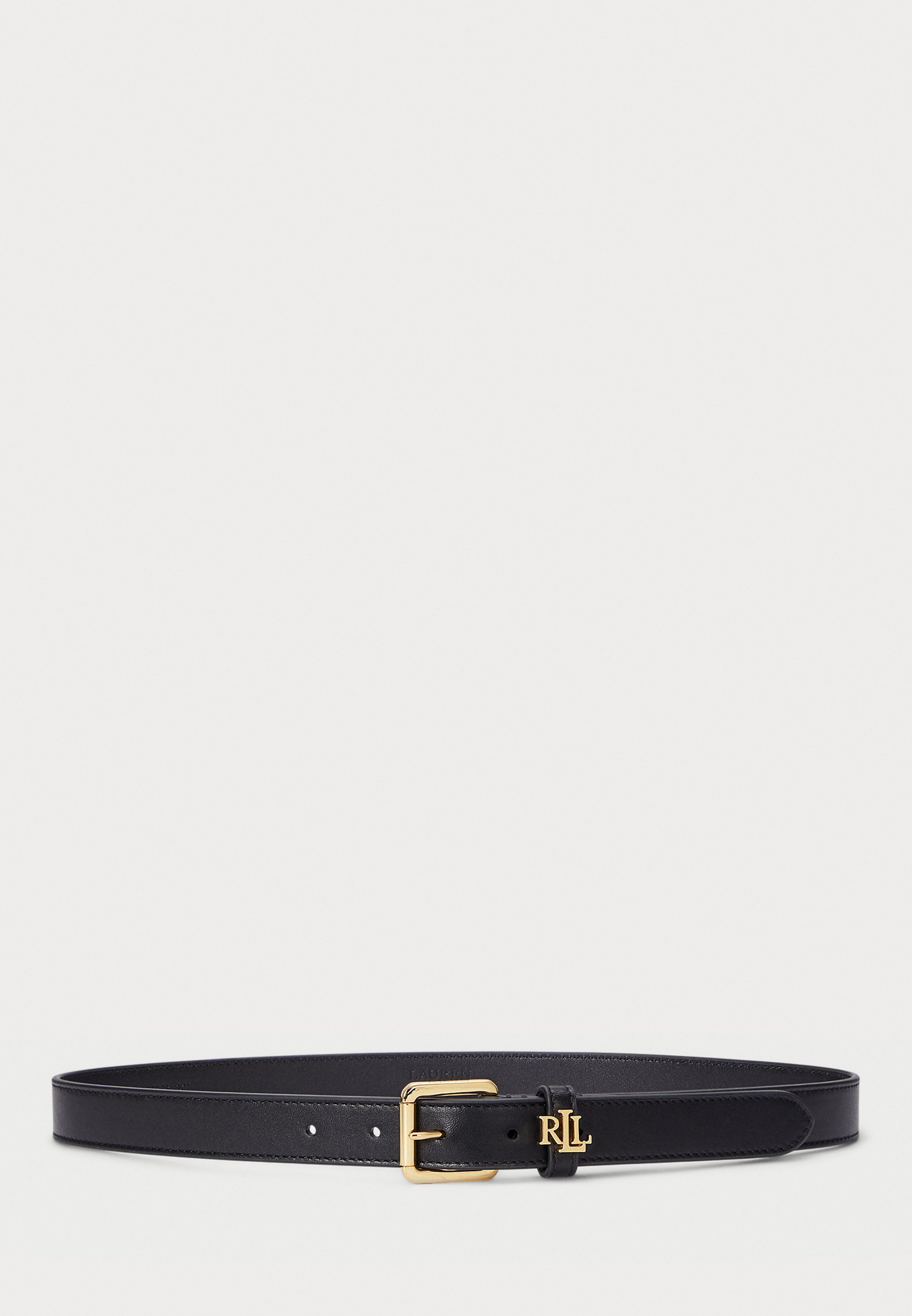 Lauren Ralph Lauren LOGO KEEPER Leren Smalle Riem - Riem - zwart
