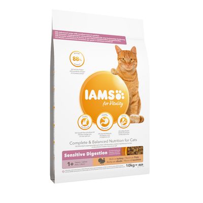 IAMS pentru Vitality Adult & Senior Sensitive Digestion Curcan