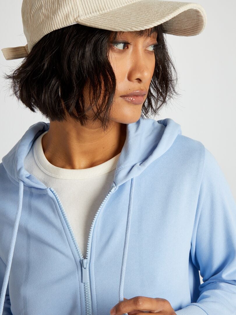 Hoodie met rits - BLAUW