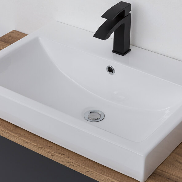 Waschtisch mit Becken Bristol, 100 cm, grau