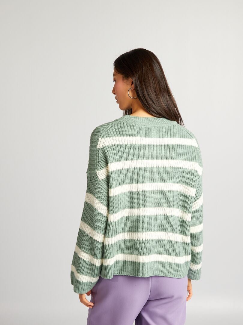 Jersey de punto a rayas 'JDY' - VERDE
