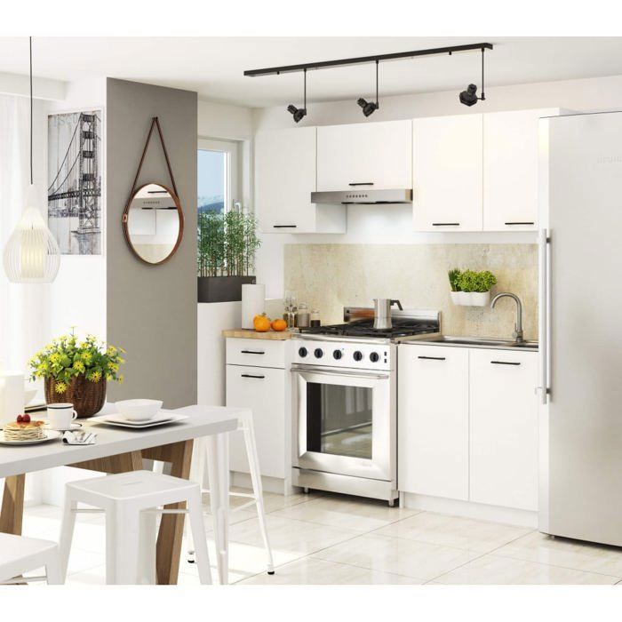 Meuble de cuisine bas AKORD S50 OLIWIA modulable Blanc 50 cm 1 porte 1 tiroir façade Blanche 2 étagères 50x46x85 cm