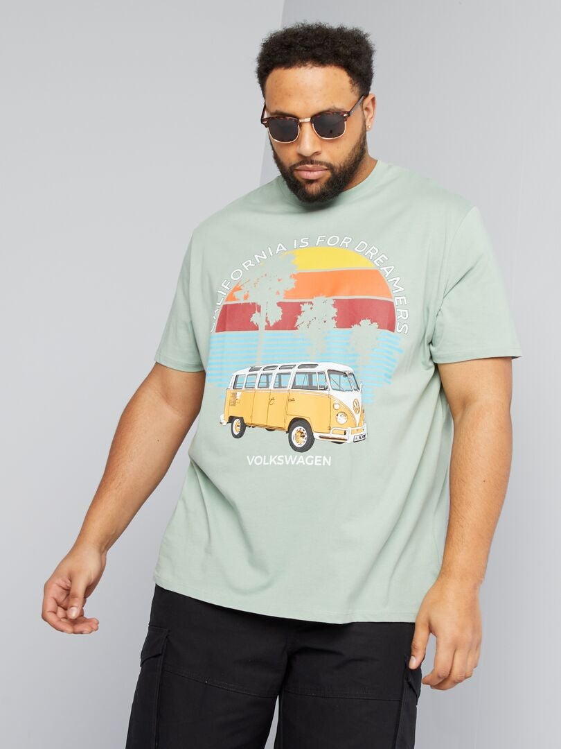 T-shirt met 'California'-print - GROEN