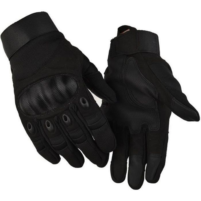 Guantes para moto y scooter | Guantes para moto con certificación CE | Duraderos | Cómodos guantes unisex resistentes al desgaste para pantallas táctiles - Negro