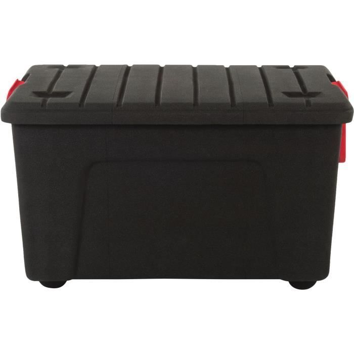 IRIS OHYAMA Juego de 2 cajas de almacenamiento DIY - Store It All - 110 L - Negro y rojo - 75 x 44,5 x 44,5 cm