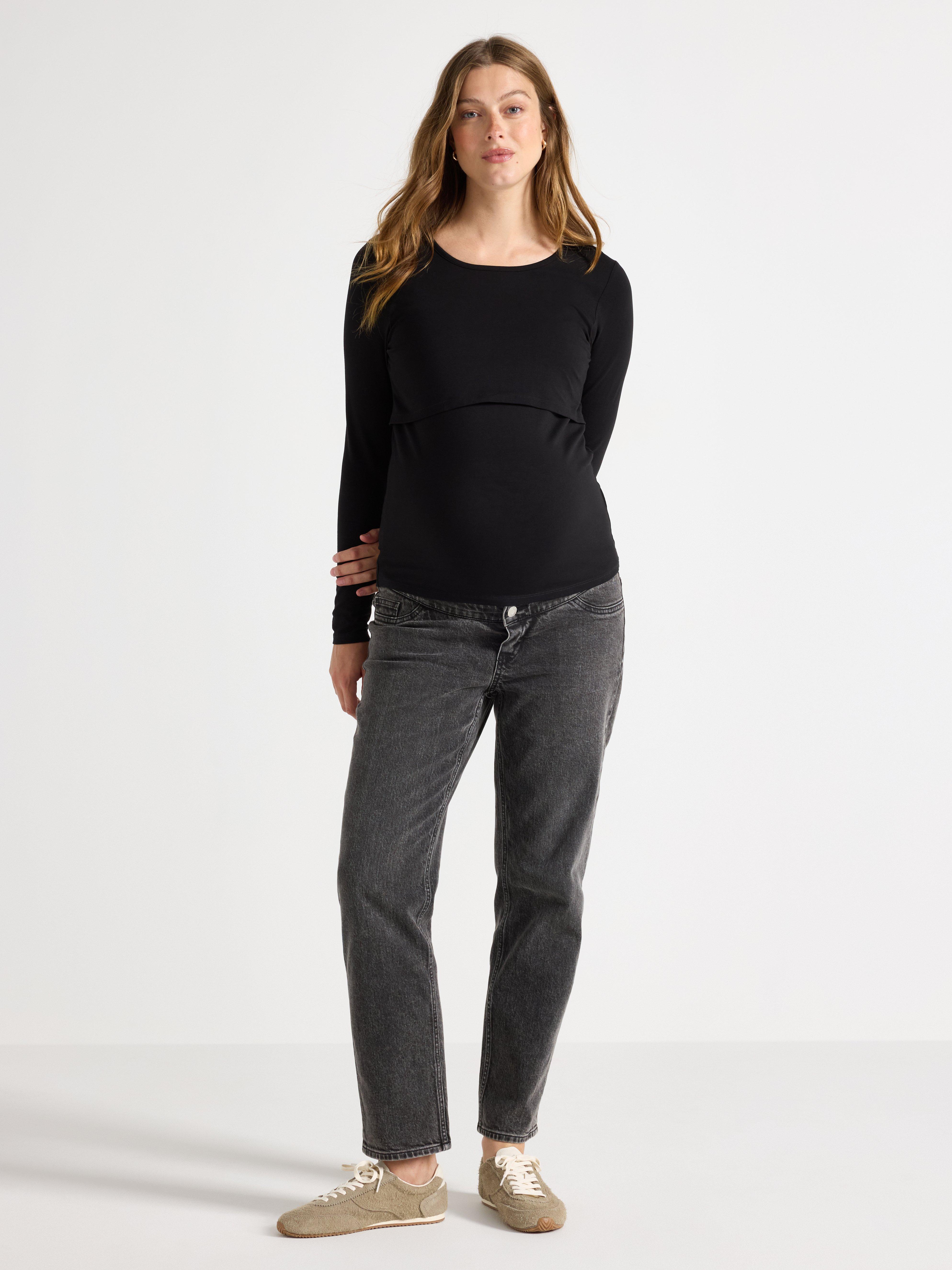 Top de lactancia para mamá negro