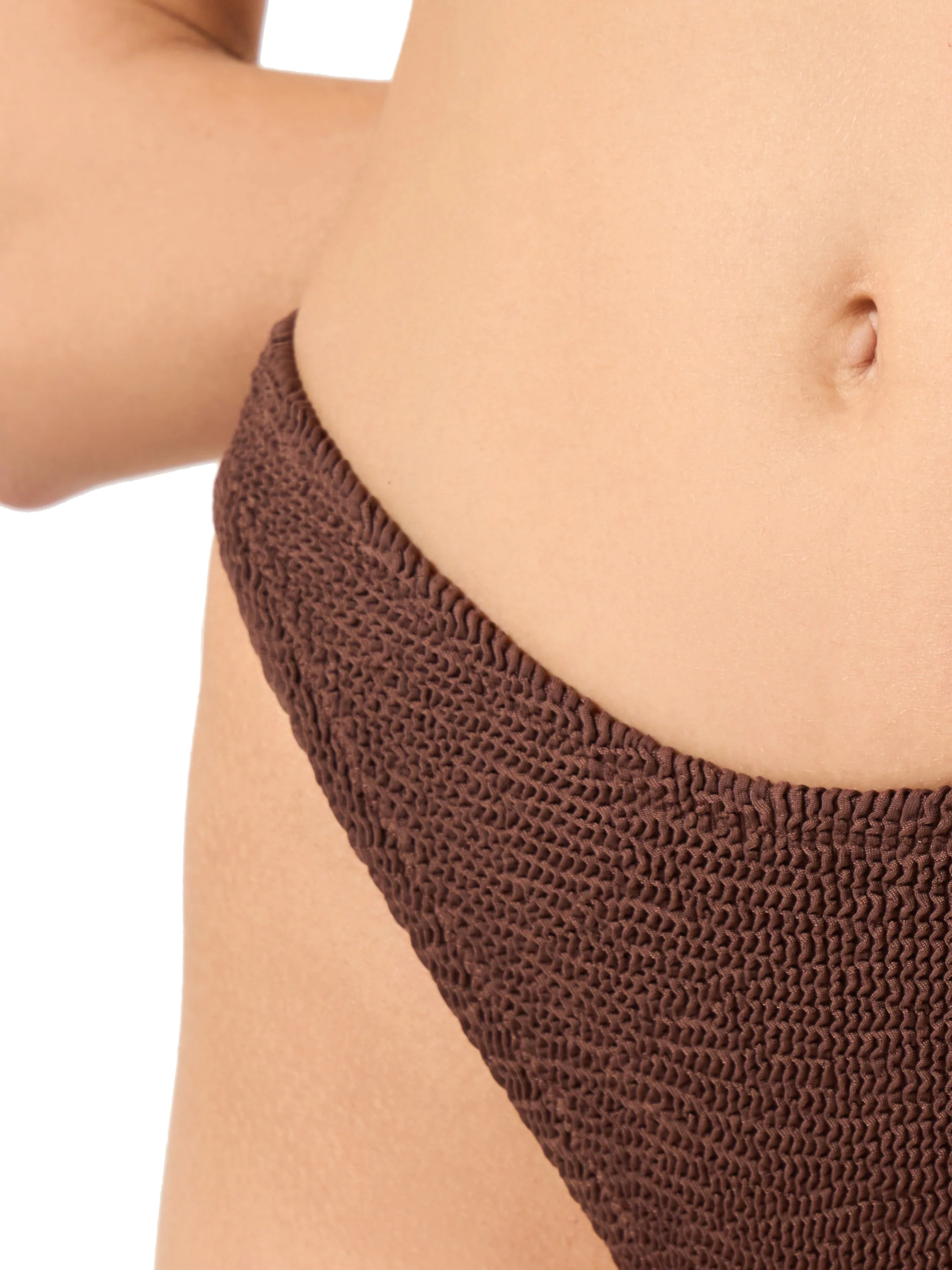Bruine bikini met beugel en kreukelstructuur voor dames