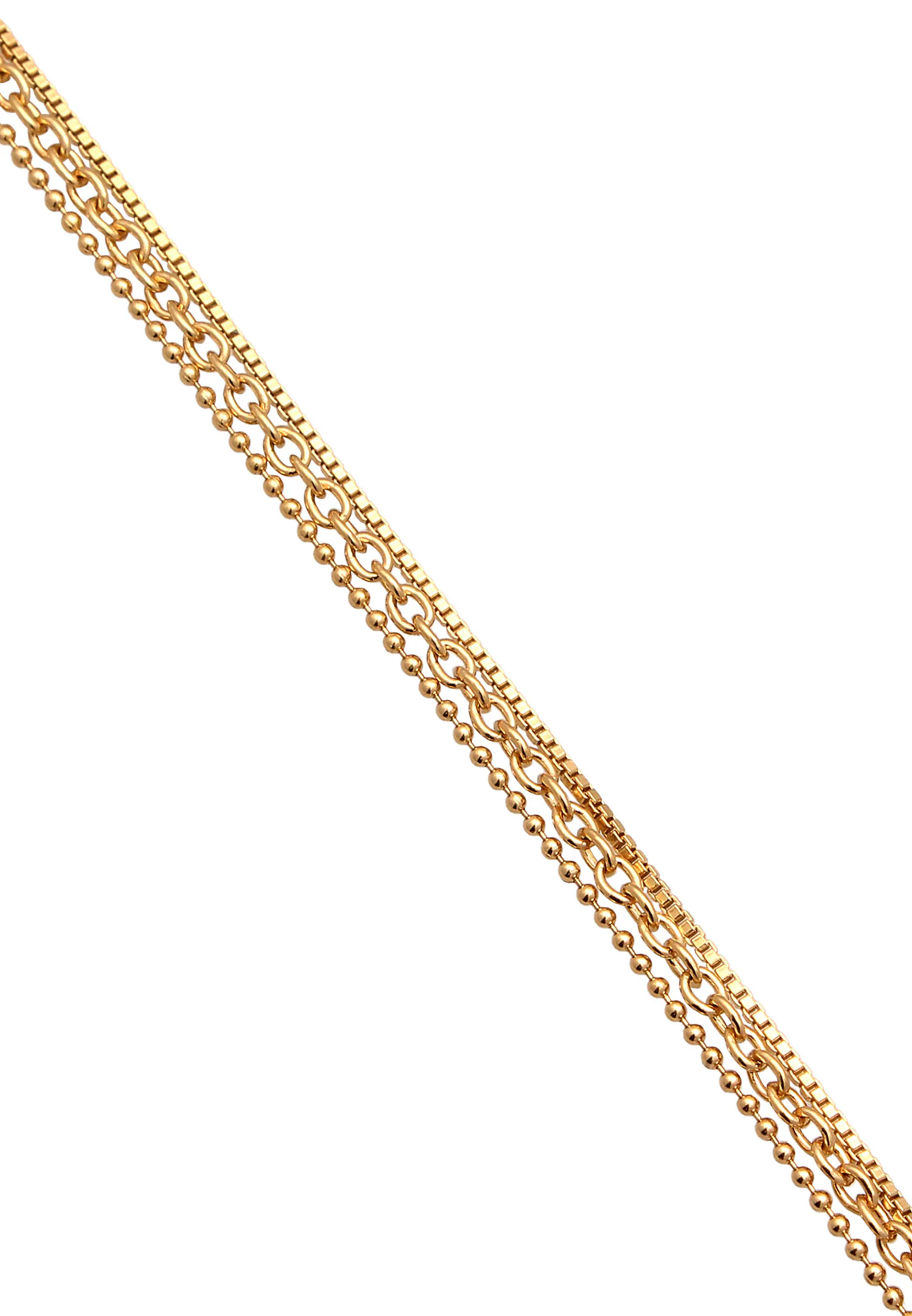 Elli Elli Bracelet Femmes Chaîne vénitienne Argent Sterling 925 Plaqué Or Layerlook Or 16 cm