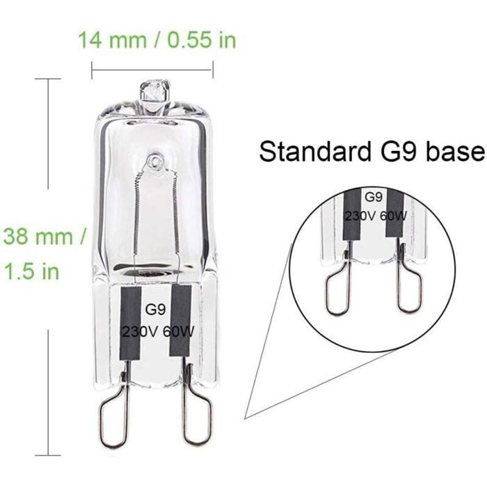 Ampoule Halogène G9 60W Blanc Chaud 2800K 680LM 230V Dimmable Halogène Capsule Ampoule Filament Lot de 10