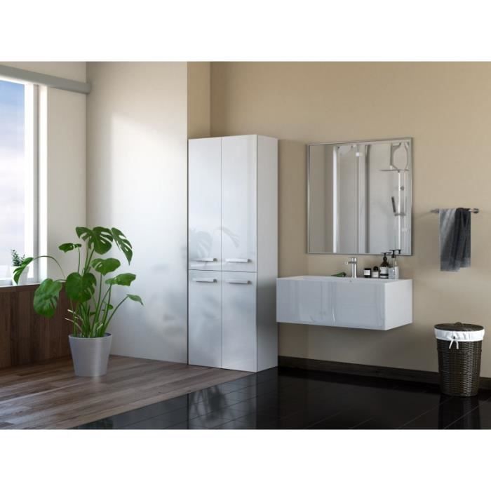 RORY - Armario de baño con cesta - Tiradores minimalistas - Dimensiones: 174x60x30 - Columna de almacenamiento