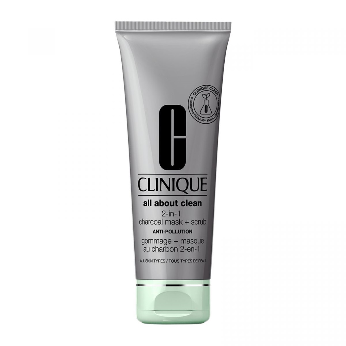 Clinique All About Clean 2v1 pleťová maska s aktivním uhlím a peeling