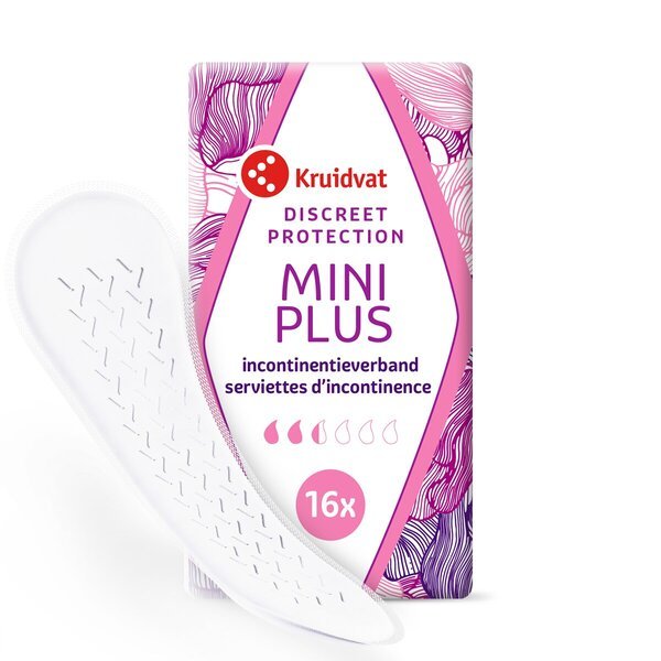 Vložky Kruidvat Discreet Protection Mini Plus pre inkontinenciu<br>Zdravotnícka pomôcka - 16 kusov