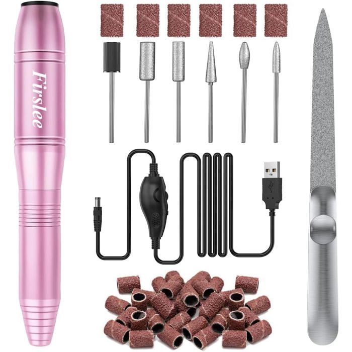 Ponceuse pour Ongles,Lime à Ongle Électrique 20000 RPM,Manucure Électrique Ongles pour Gels et Ongles Naturels,Set Nail Drill Idéal