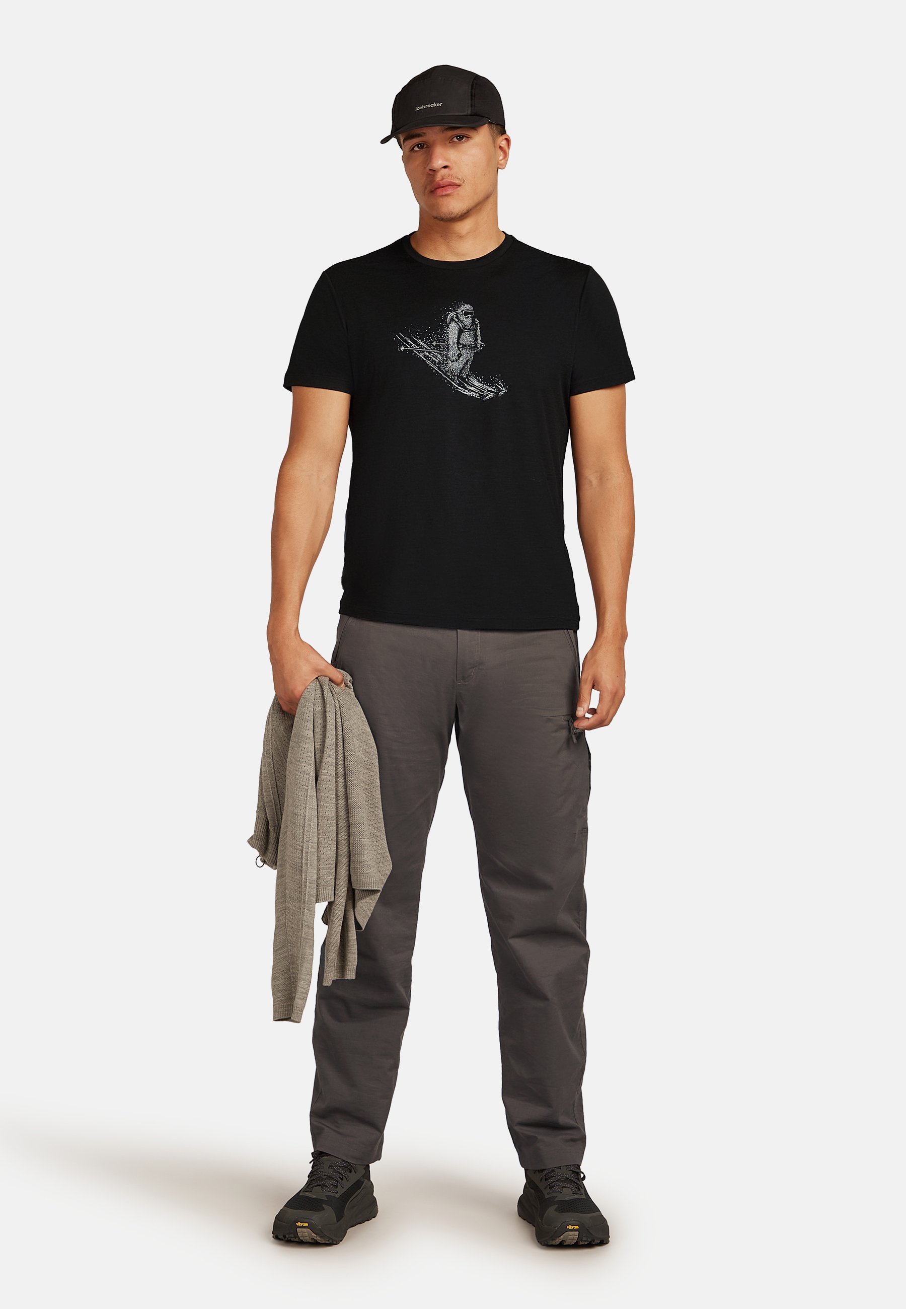 T-shirt Icebreaker con stampa - nera