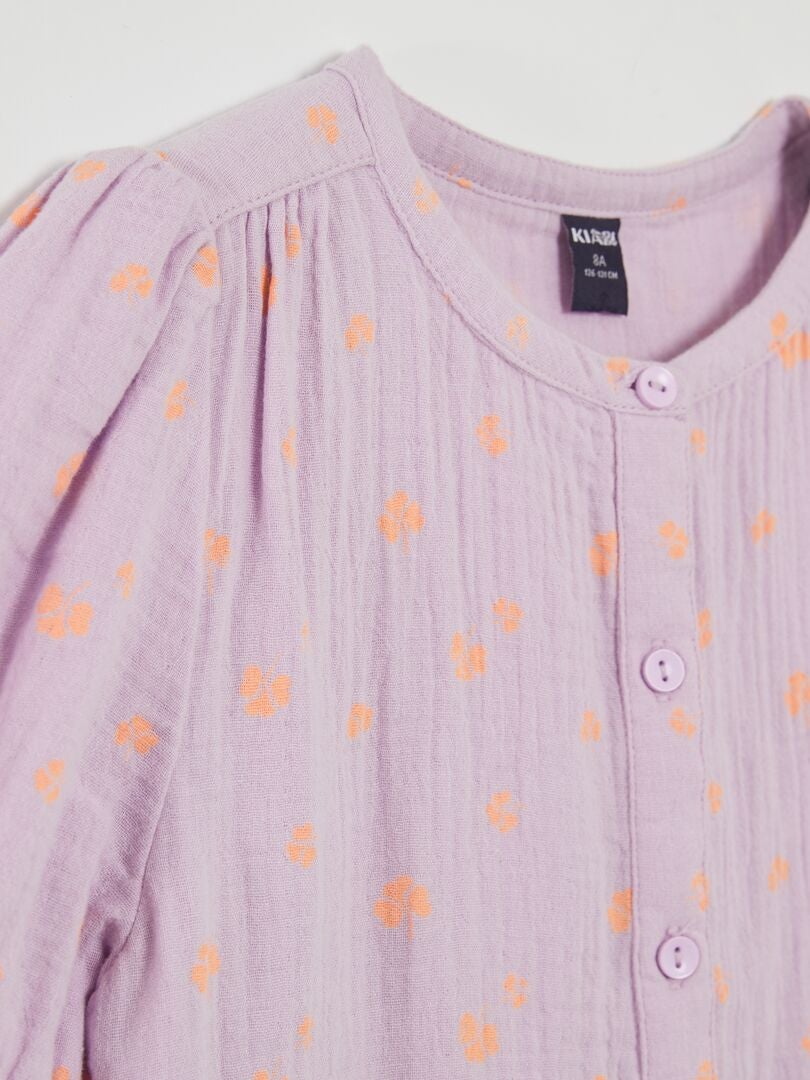 Blusa de gaze de algodão - ROXA