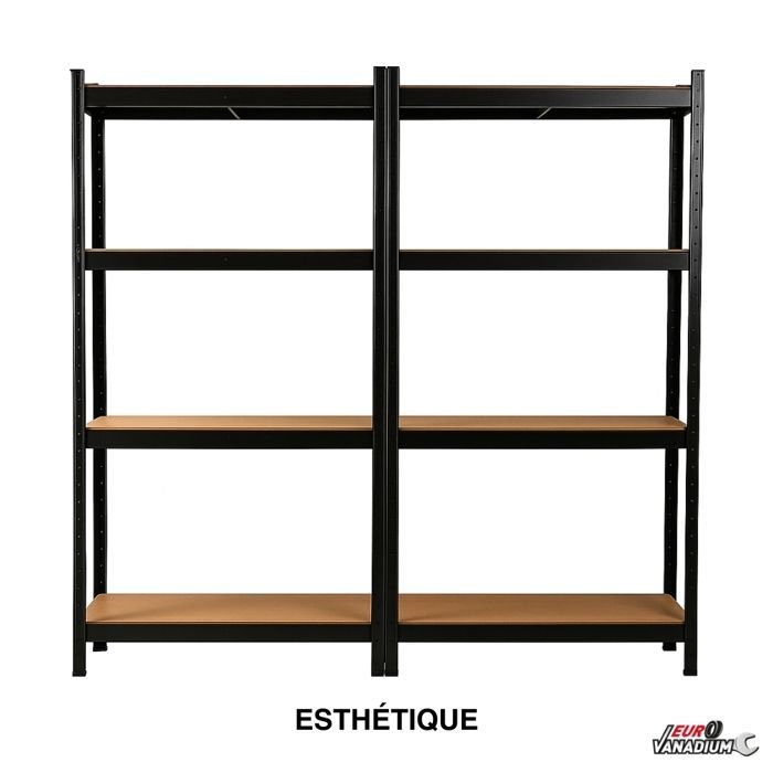 Double workbench shelf for heavy loads, 160 x 160 x 40 cm, Storage shelf - EURO VANADIUM - 640 kg