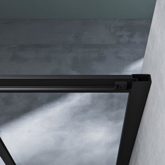 Mai & Mai® cabine de douche noir 140x90cm paroi de douche portes coulissantes verre trempé transparent avec revêtement nano RAV16K