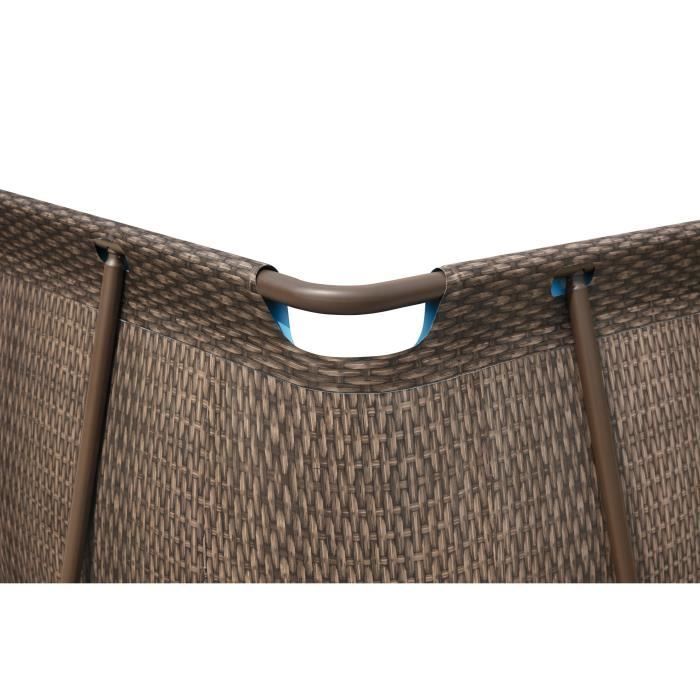 Kit de piscina tubular elevada BESTWAY - Power Steel™ - 412 x 201 x 122 cm - Rectangular (Filtro de arena, escalera, difusor)