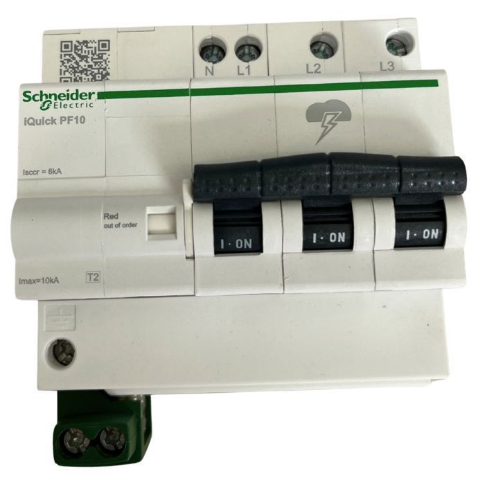 A9l16618 Schneider - Para-raios autoprotegido trifásico + neutro tipo 2 - 10kA - Relé de sinalização