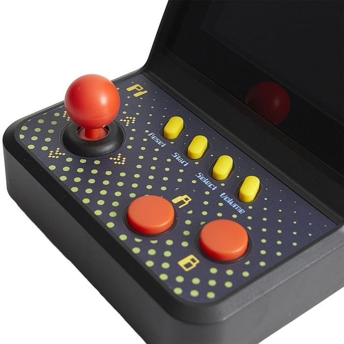 Mini retro arcadekast voor 1-tegen-1 duels, zwart, met 100 ingebouwde klassieke spellen.