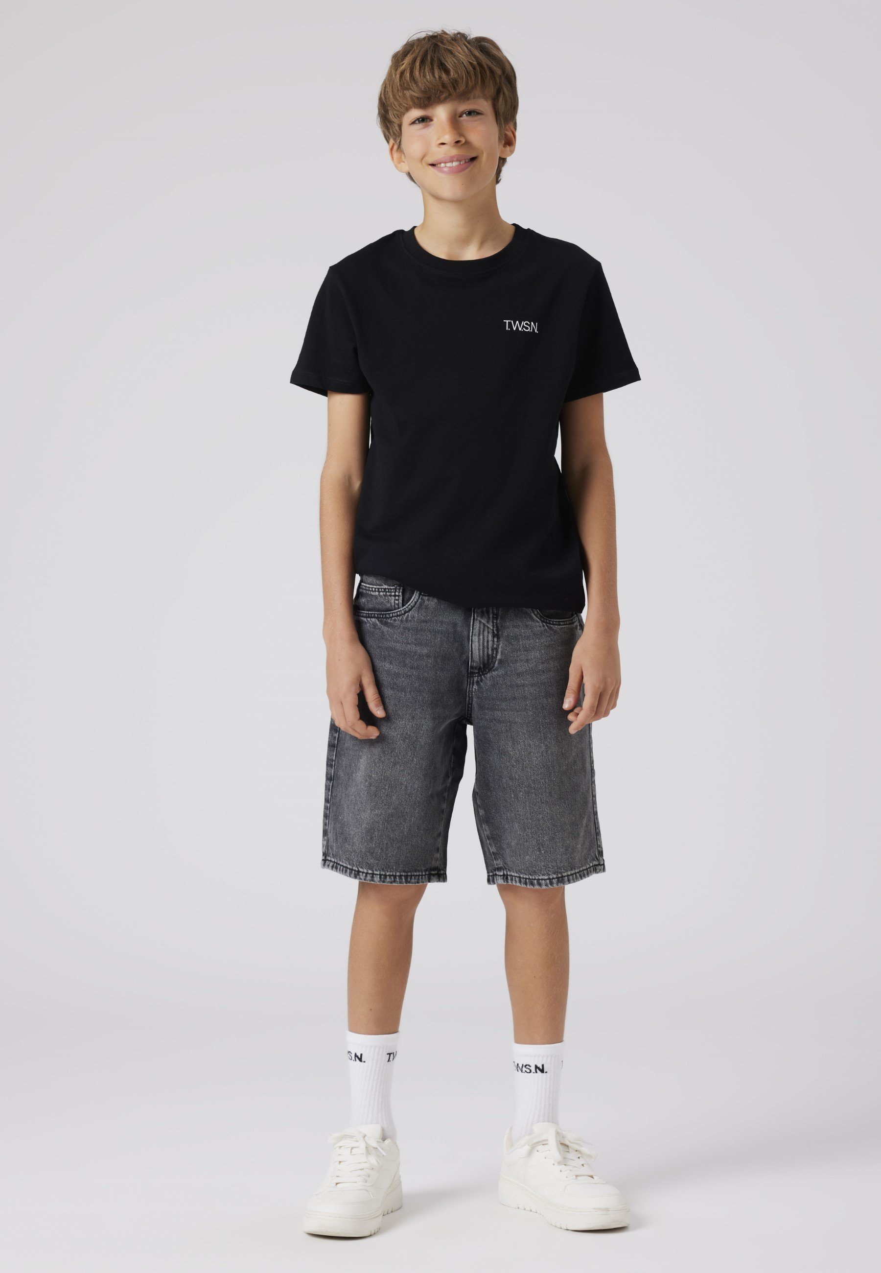 Short en jean TWO SOON - denim gris foncé