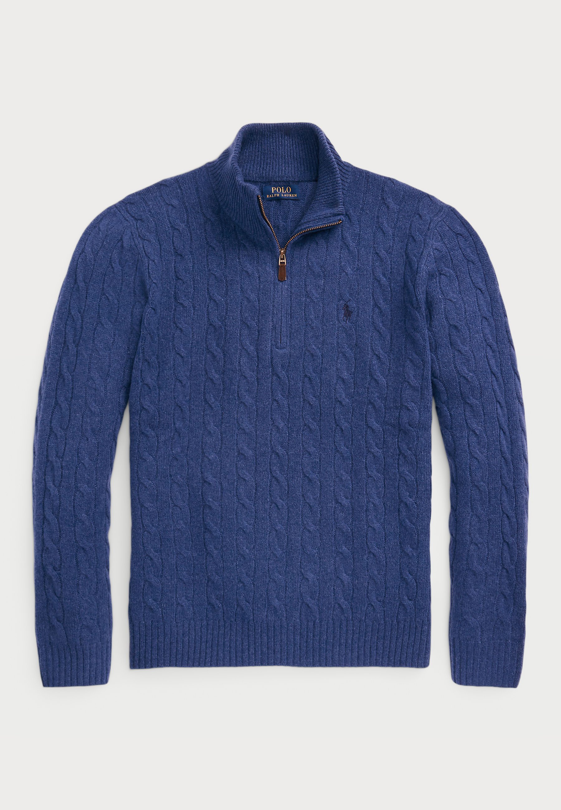 Maglione Polo Ralph Lauren in lana e cashmere a trecce - Maglione - grigio melange blu navy rustico