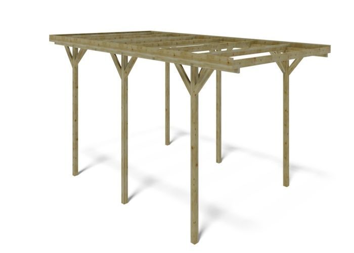 Cochera, cobertizo para coche 3,04 x 5,12 m - 15,57 m² - CAR16