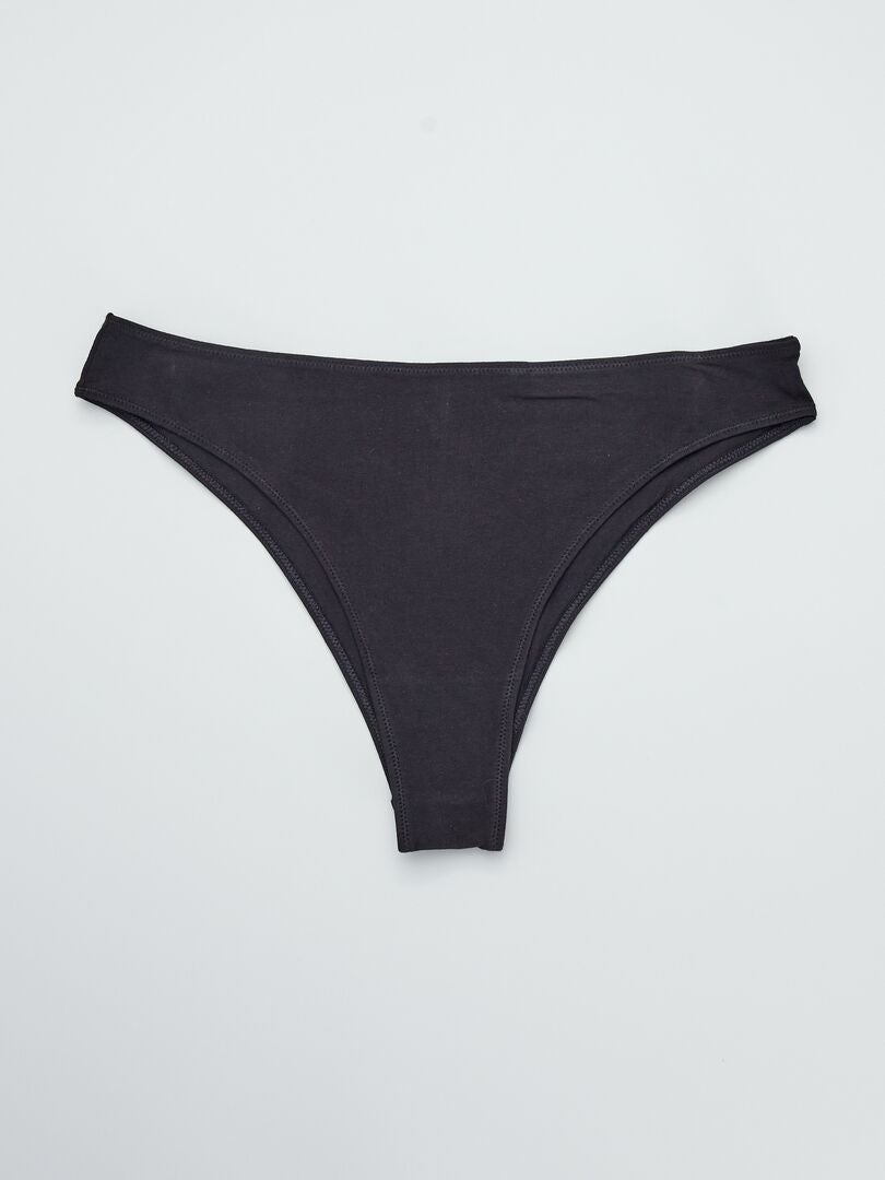 Conjunto de 2 tangas de algodão - pretas