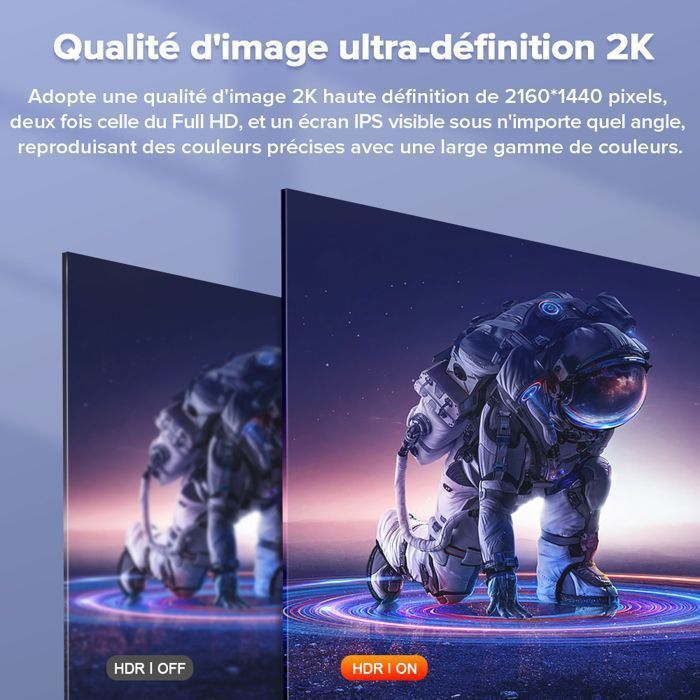 UPERFECT Écran portable quad HD 2K QHD 2160 x 1440 de 14 pouces, rapport de contraste 1500:1, 100 % sRGB