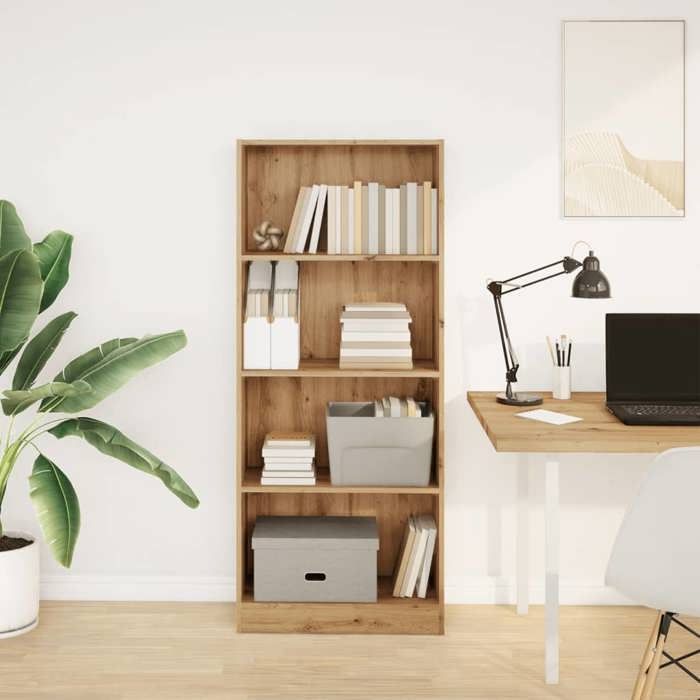 vidaXL Estantería de roble hecha a mano 60x24x143 cm Madera de ingeniería, Estantería, Soporte para libros, Soporte para libros, 857820